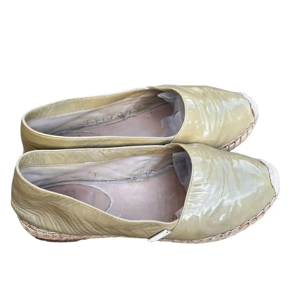 BRUNELLO CUCINELLI Green Patent Leather Espadrilles 36.5